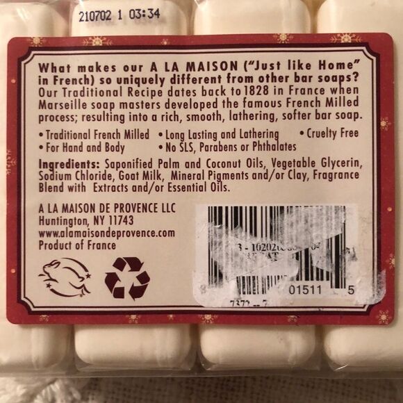 French Milled Goat Milk & Coconut Oil Hand & Body Soap set of four - Picture 3 of 5